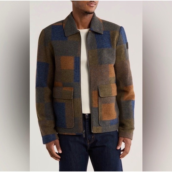 Hunter Other - Hunter Elia Boiled Wool Plaid Jacket Small S Zip Up Collared Flap Pocket NWT